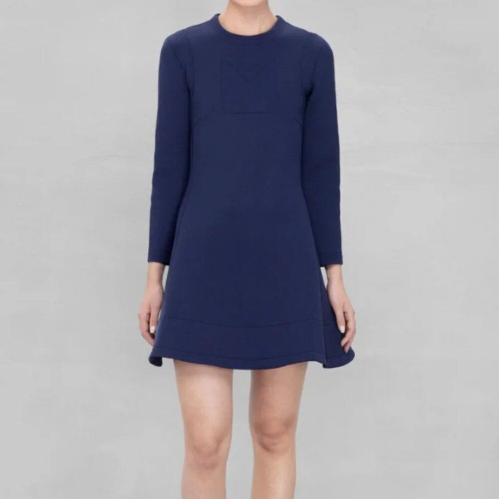 & Other Stories blue long sleeve dress size 4